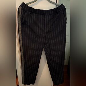 Zara Black and White Striped Trousers